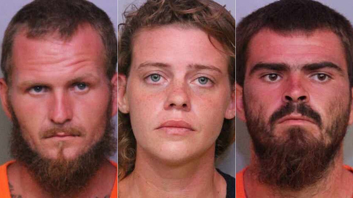 Tony "TJ" Wiggins, 26, (left) was the alleged ringleader behind the "massacre." His girlfriend, Mary Whittemore, 27, (center) and his brother Robert Wiggins, 21, (right) have also been arrested. 