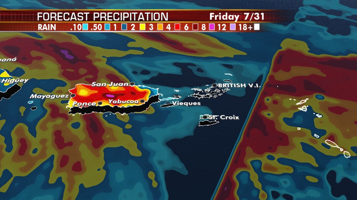 Several inches of rain are possible across Puerto Rico and the U.S. Virgin Islands, bringing the threat of flash flooding and mudslides.