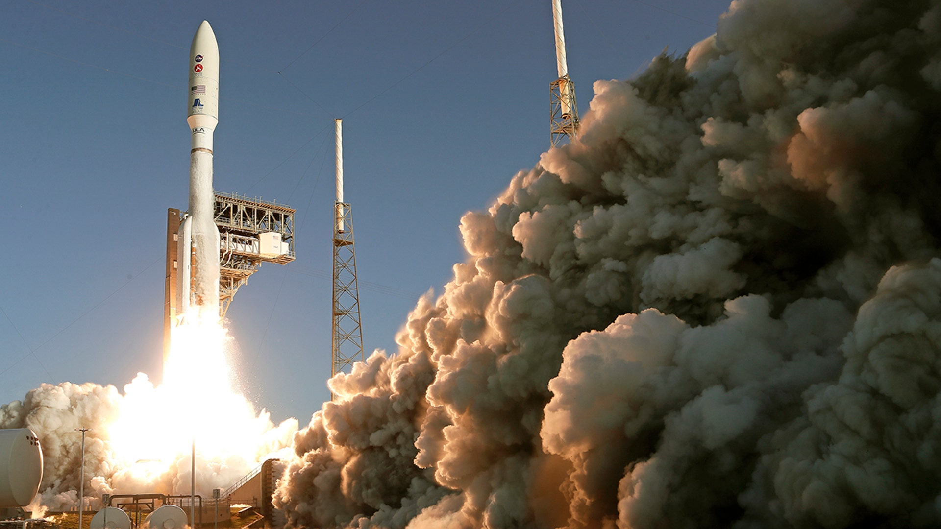 A United Launch Alliance Atlas V rocket lifts off from pad 41 at Cape Canaveral, Florida, July 30, 2020.