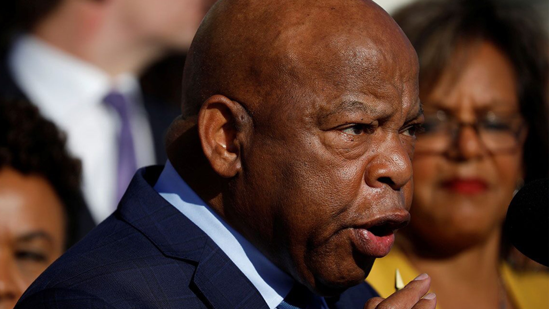 Rep. John Lewis (D-GA) speaks at a news conference about the recent shooting in Las Vegas outside the Capitol Building in Washington, U.S., October 4, 2017.