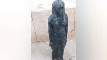Statues of ancient Egyptian goddesses and Pharaoh Ramses II discovered
