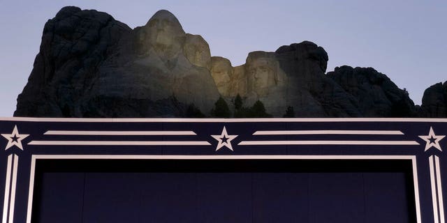 President Donald Trump speaks at Mount Rushmore National Monument Friday, July 3, 2020, in Keystone, S.D. (Associated Press)