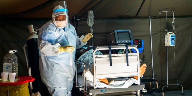 Covid-19 patients are being treated at the Tshwane District Hospital in Pretoria, South Africa.