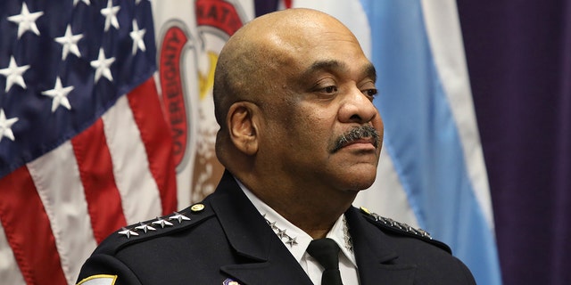 Then-Chicago police Superintendent Eddie Johnson speaks at a news conference in Chicago, Nov. 7, 2019. (Associated Press)
