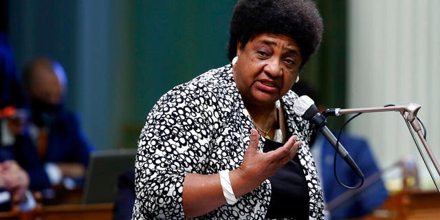 In this June 10, 2020 file photo Assemblywoman Shirley Weber, D-San Diego, talks at the Capitol in Sacramento, Calif. Trustees of California State University. Weber, authored the legislature's bill, which could go to Gov. Gavin Newsom's desk as early as next week for his signature, her office said. (AP Photo/Rich Pedroncelli, File)