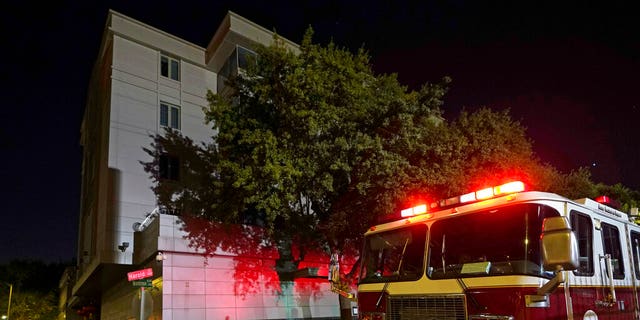 A firetruck outside the Chinese Consulate in Houston on Wednesday. (AP Photo/David J. Phillip)