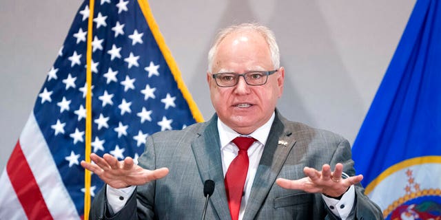 FILE: Minnesota Gov. Tim Walz provides an update in St. Paul, Minn., on the state's plan to mitigate the impact of COVID-19 in long-term care facilities.
