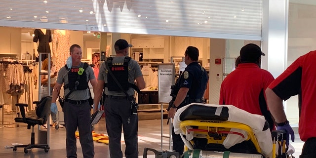 Police investigate a shooting at the Riverchase Galleria shopping mall on Friday in Hoover, Ala. (AP/The Birmingham News)