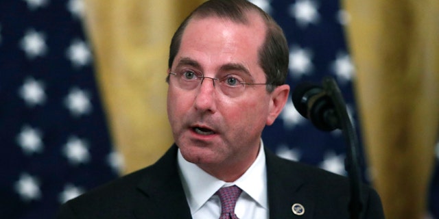 Health and Human Services Secretary Alex Azar speaks at the White House, Thursday, April 30, 2020, in Washington. (Associated Press)