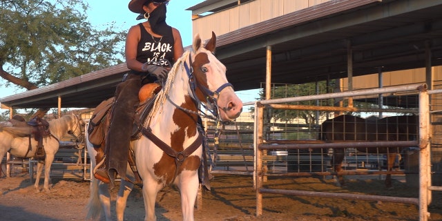 Andrea Underwoood has been riding for almost two years and is practicing barrel racing.