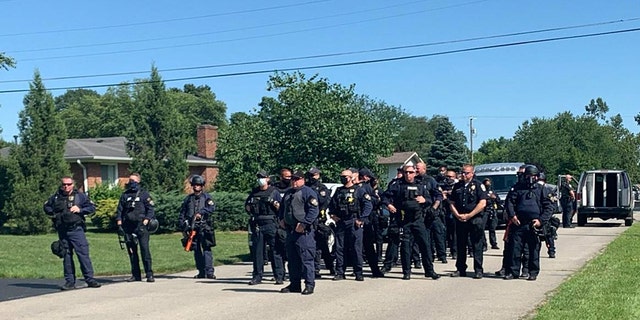 Dozens of police officers from the Louisville Metro Police Department helped assist officers from the Greymoore Devondale due to the 