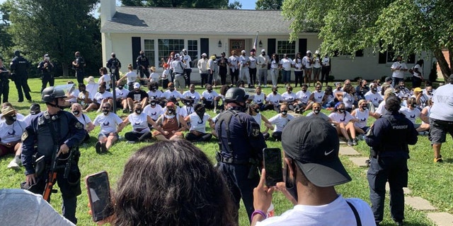 87 protesters were arrested and face felony charges after sprawling across the lawn of Kentucky Attorney General Daniel Cameron as they condemn the death of Breonna Taylor. 