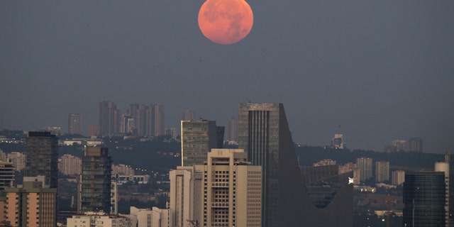 Full moon is seen at early morning hours over Ankara, Turkey on July 05, 2020. (Photo by Mustafa Murat Kaynak/Anadolu Agency via Getty Images)