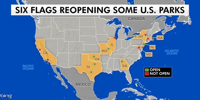 Six Flags Locations Map Amusement Parks Working To Recover From Covid-19 Roller Coaster | Fox News