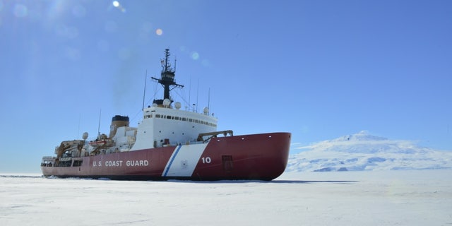 The Coast Guard Cutter Polar Star breaks ice in McMurdo Sound near Antarctica on Saturday, Jan. 13, 2018. The Polar Star is America's only heavy icebreaker, and is more than 40 years old. U.S. Coast Guard photo by Chief Petty Officer Nick Ameen