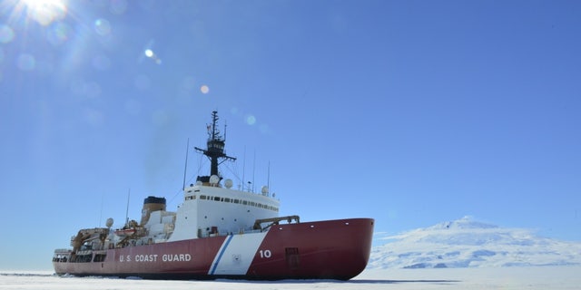 The Coast Guard Cutter Polar Star breaks ice in McMurdo Sound near Antarctica on Saturday, Jan. 13, 2018. The Polar Star is America's only heavy icebreaker, and is more than 40 years old. U.S. Coast Guard photo by Chief Petty Officer Nick Ameen