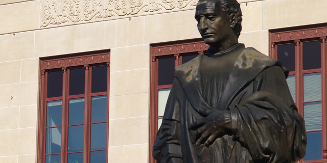 "Statue of Christopher Columbus in downtown Columbus, Ohio."