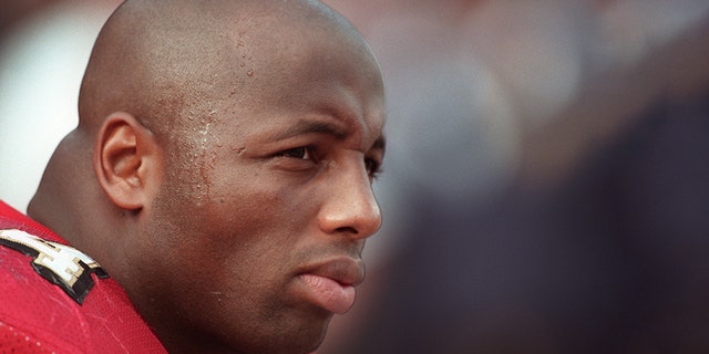 Dana Stubblefield was a defensive tackle for 11 seasons – in 1993 he was named the NFL Defensive Rookie of the Year with 10.5 sacks, and in 1997 he was named NFL Defensive Player of the Year by The Associated Press after he recorded 15 sacks. (L.G. Francis/San Jose Mercury News)