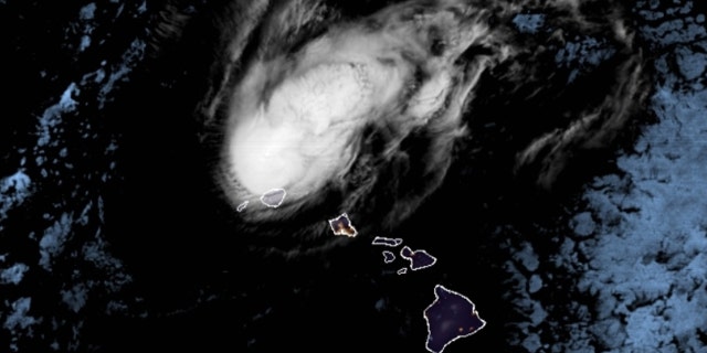 Hurricane Douglas as seen on satellite imagery on Monday, July 27, 2020.