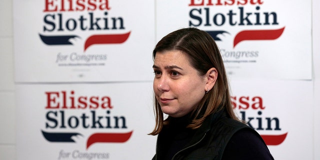 Rep. Elissa Slotkin, D-Mich., then a candidate, during an interview at her campaign office in Lansing, Michigan, on Nov. 6, 2018.