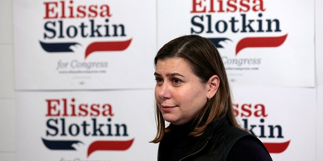Rep. Elissa Slotkin, D-Mich., then a candidate, during an interview at her campaign office in Lansing, Michigan, on Nov. 6, 2018.