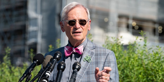 U.S. Representative Earl Blumenauer (D-OR) speaks at a press conference during the introduction of the Zero Waste Act in Congress at the Capitol in Washington, DC. An amendment by Blumenauer to keep the DOJ from interfering in state marijuana programs was approved by the House Thursday. (Photo by Michael Brochstein/SOPA Images/LightRocket via Getty Images)