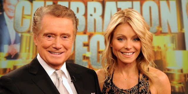 Regis Philbin (left) co-hosted 'Live! With Regis and Kelly' for several years with Kelly Ripa. Philbin died at 88 of natural causes. (Photo by David Russell/Walt Disney Television via Getty Images)
