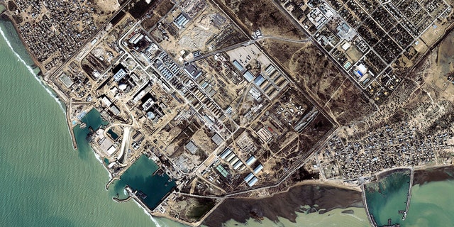 This satellite image from Space Imaging shows a nuclear reactor facility January 13, 2002 near Bushehr, Iran. The U.S. believes this facility and others in Iran could be used by Iran to make nuclear weapons. (Photo by Space Imaging Middle East/Getty Images)