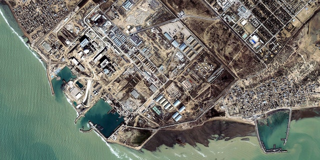 This satellite image from Space Imaging shows a nuclear reactor facility January 13, 2002 near Bushehr, Iran. The U.S. believes this facility and others in Iran could be used by Iran to make nuclear weapons. (Photo by Space Imaging Middle East/Getty Images)