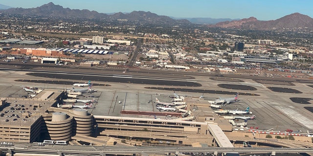 Aerial view of Phoenix Sky Harbor International Airport on January 6, 2020.