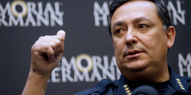 Video shows Houston man helping officer with arrest: 'Don't get on his neck now' 1 <br>
Houston Police Chief Art Acevedo applauded the teamwork seen in the video, saying, "To me, that should be a training video for society and for the police officers to illustrate how we should work together."