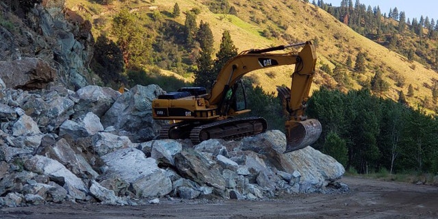 Crews worked through the holiday weekend to try to reopen U.S. Route 95 in Idaho after a rockslide on Friday.