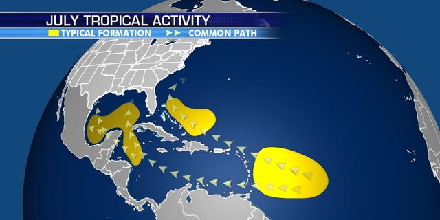 Atlantic Hurricane Season Where Do Tropical Storms Form In July Fox News 6095
