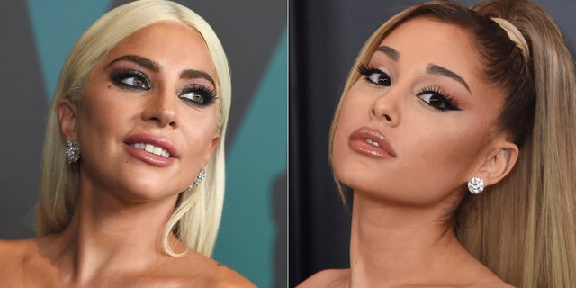 Lady Gaga and Ariana Grande both scored MTV VMA nominations, including one for their 'Rain on Me' music video. (Photos by Jordan Strauss/Invision/AP)