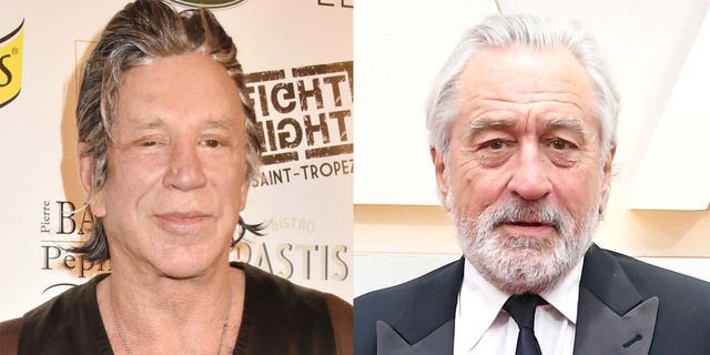 Mickey Rourke (left) and Robert De Niro have been involved in a feud since the 1980s.