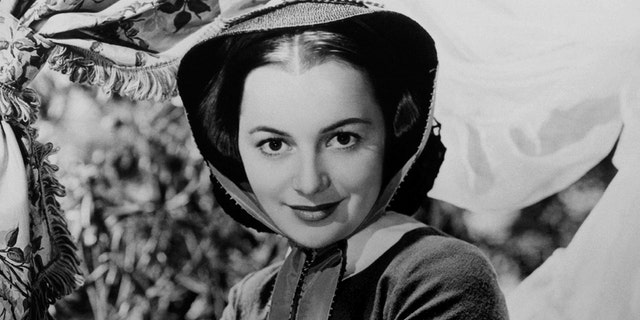 Actress Olivia de Havilland in a still from 