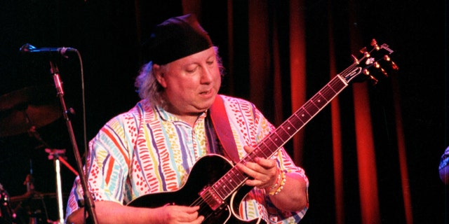 Peter Green is performing at the Fillmore Audiitorium in San Franciso, California on January 1, 2003. 