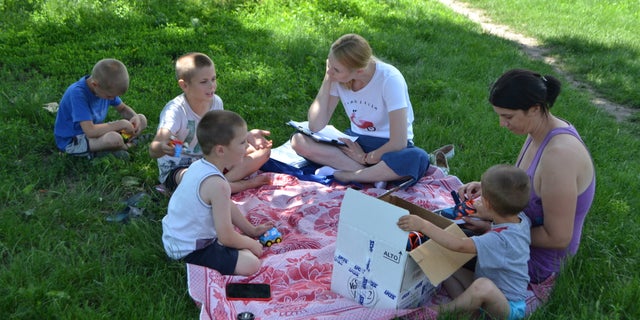 Alina and her family in Moldova before separation