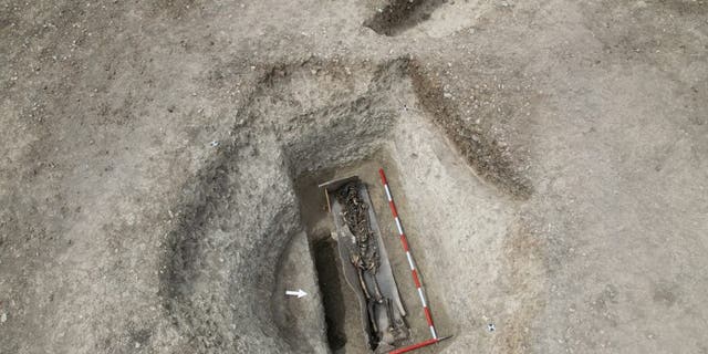 High status burial in a lead-lined coffin, with the outer coffin likely made of wood. (Credit: HS2)