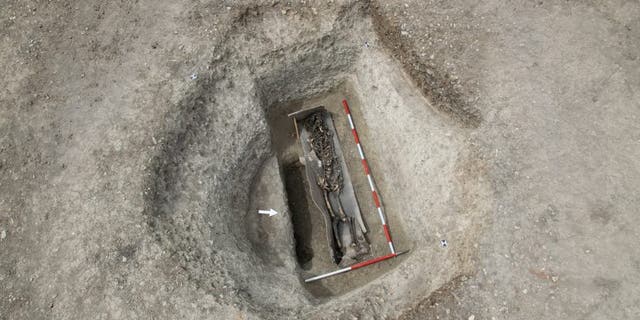 High status burial in a lead-lined coffin, with the outer coffin likely made of wood. (Credit: HS2)