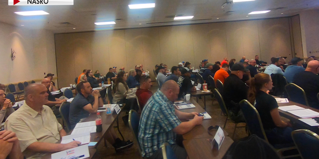 Law enforcement officers attending the national association of school resource officers training. Source/NASRO