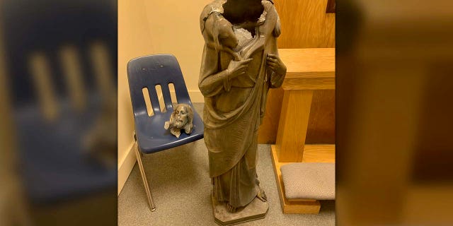 A statue of Jesus Christ at the Good Shepherd Catholic Church in Southwest Miami-Dade was found decapitated and knocked off a pedestal early Wednesday morning.