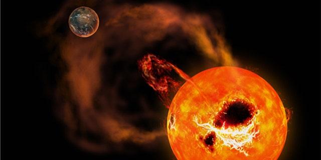 Artist's impression of the "superflare."