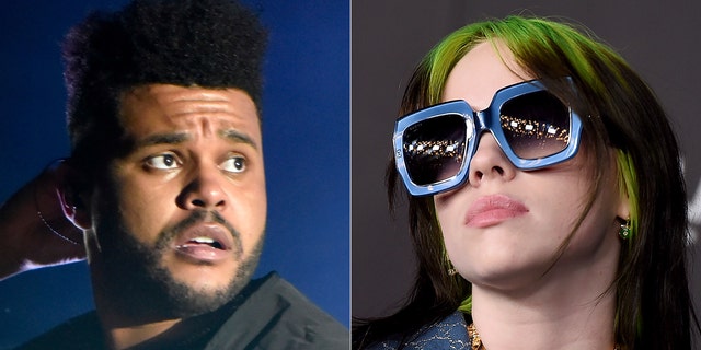 The Weeknd and Billie Eilish both scored six nominations. (AP Photo)