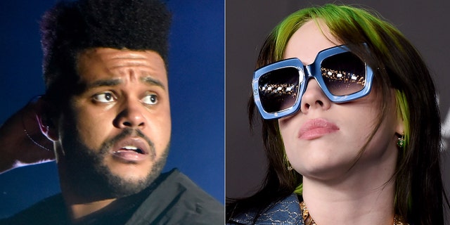 The Weeknd and Billie Eilish both scored six nominations. (AP Photo)