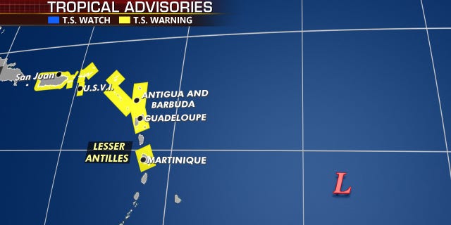 Tropical storm warnings have been issued for Puerto Rico and the Leeward Islands.