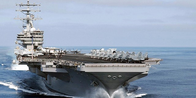 The nuclear-powered aircraft carrier USS Nimitz cruises towards the port of Chennai, 01 July 2007 - file photo.