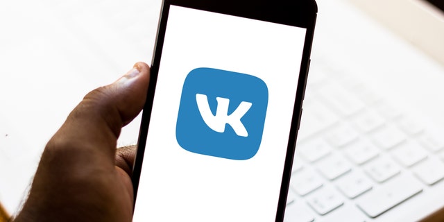 In this photo illustration the VKontakte (VK) logo is seen displayed on a smartphone.