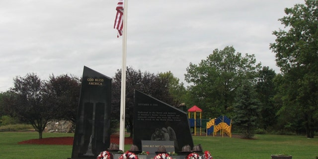 The flagpole at the monument was cut down, police say. (Google Maps)