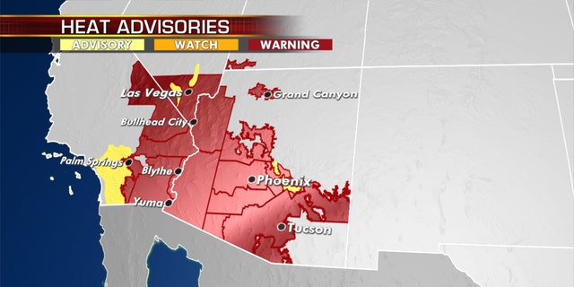 Excessive heat warnings and advisories have been posted throughout the region